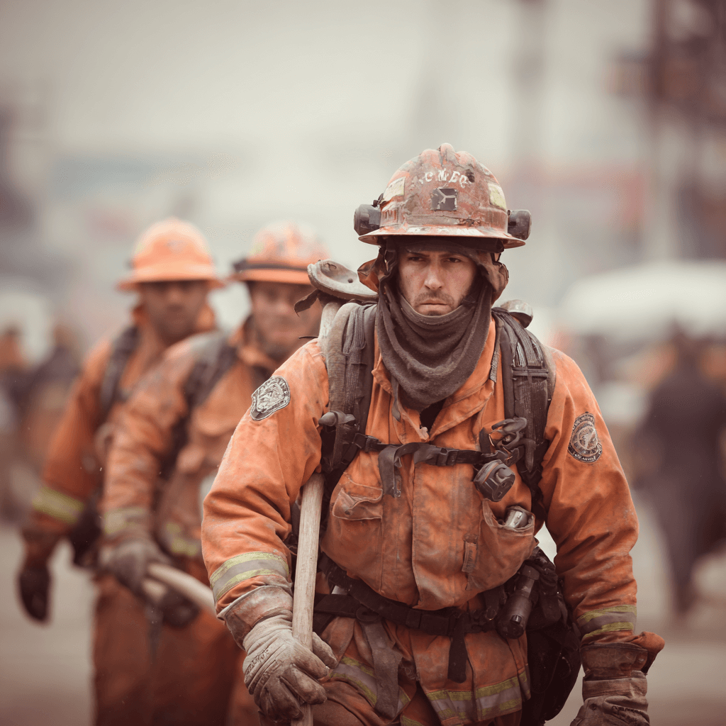 a_firefighter_holding_a_fire_hook_and_walking
